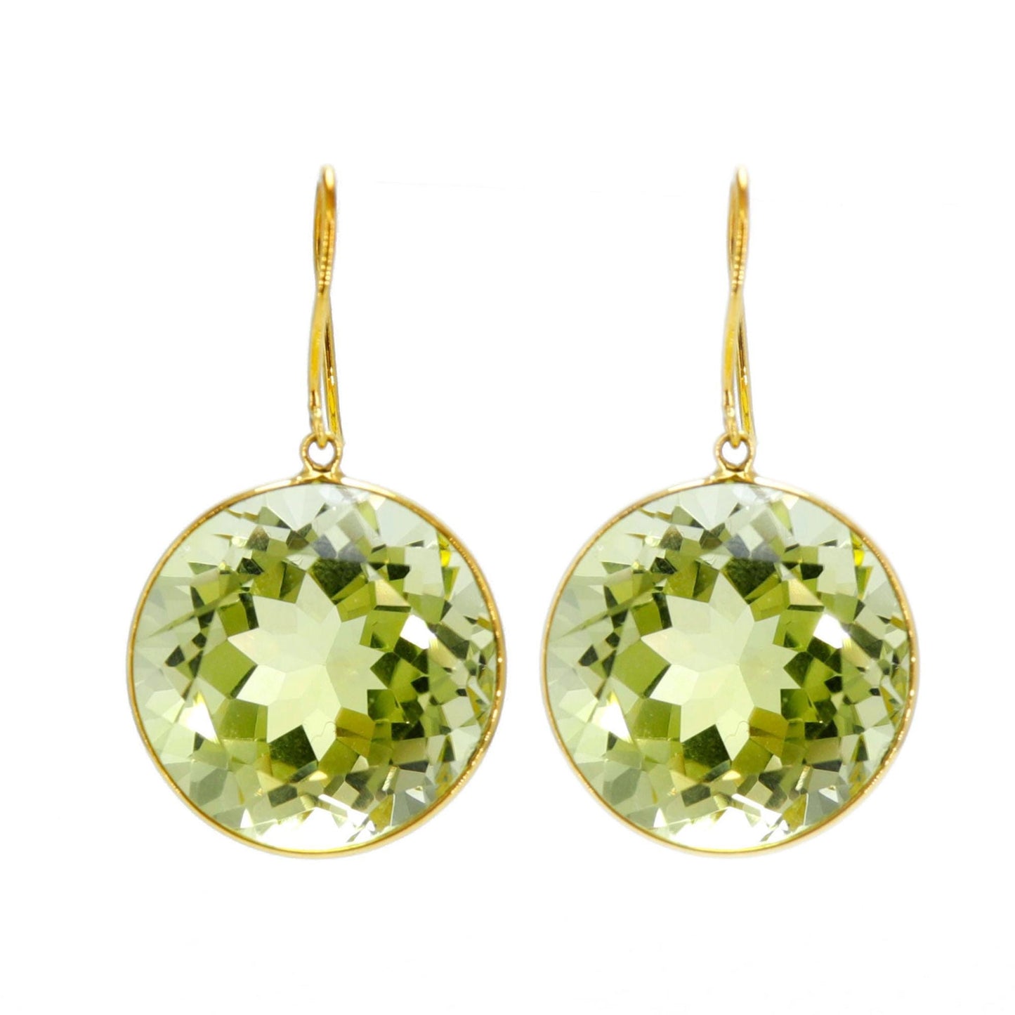 Yellow Handmade Lemon Topaz Hanging Earring 18K Gold