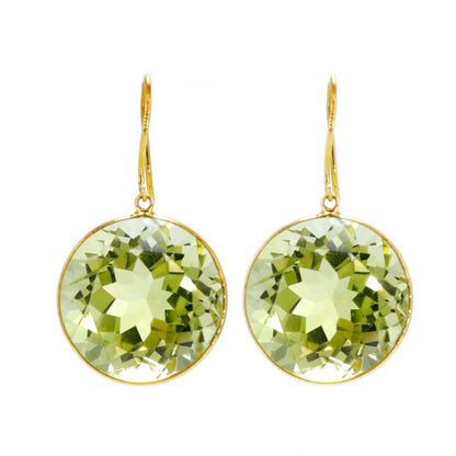 Yellow Handmade Lemon Topaz Hanging Earring 18K Gold