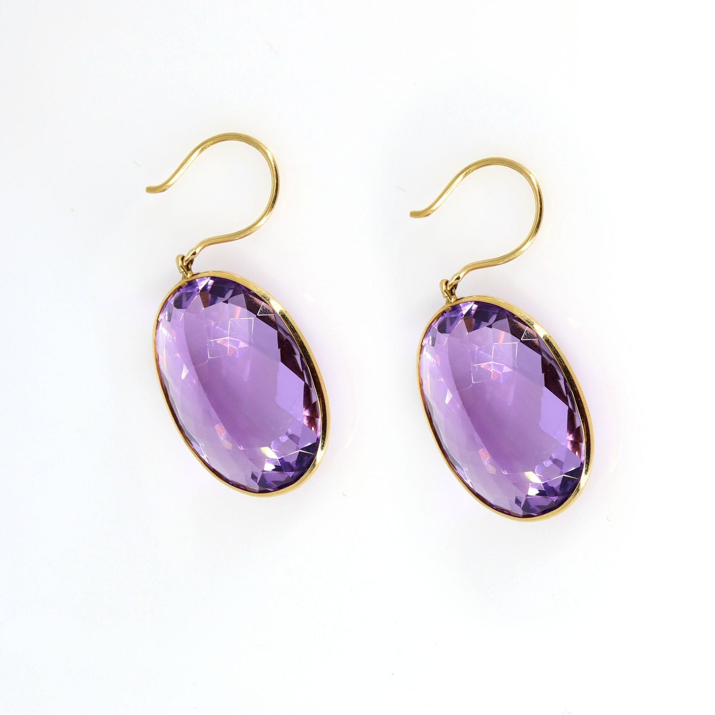 Pink Amethyst Statement Earring 18K Gold