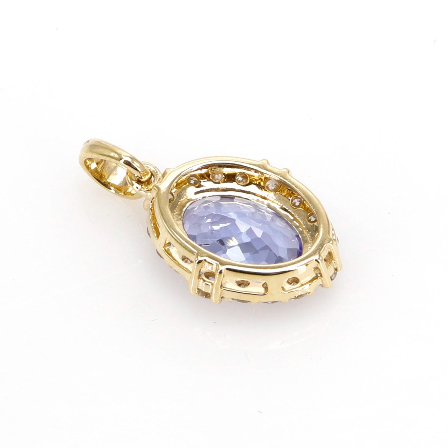 Oval Cut Tanzanite Pendant 14K Gold