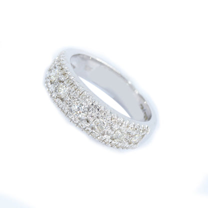 Half Eternity White Band Real Ring 18K Gold