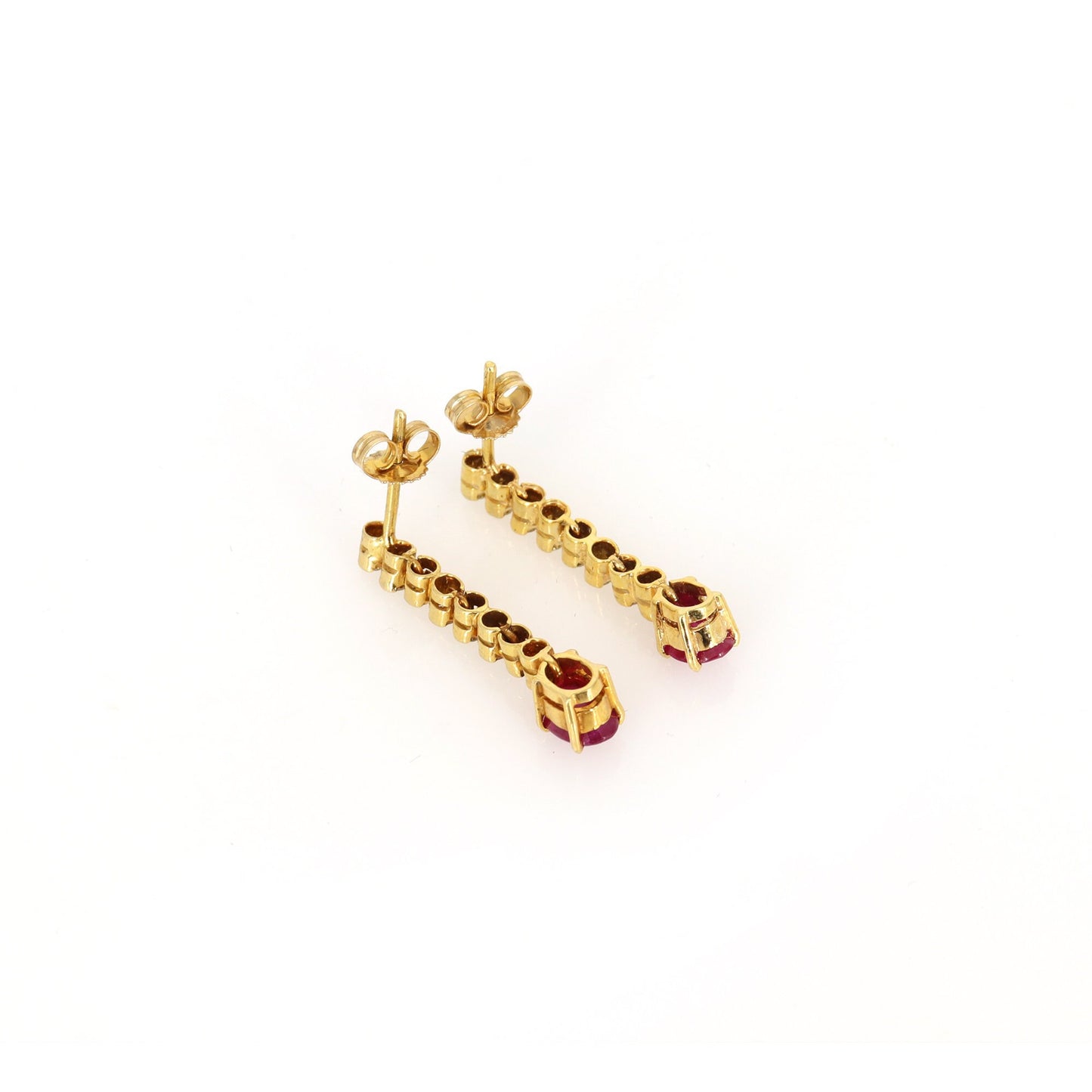 Ruby Dangle Drop Earring 18K Gold