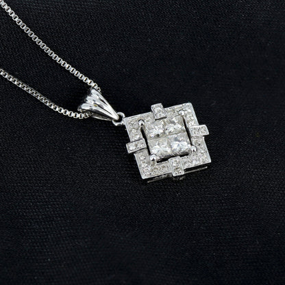 Princess Cut Pendant Gold