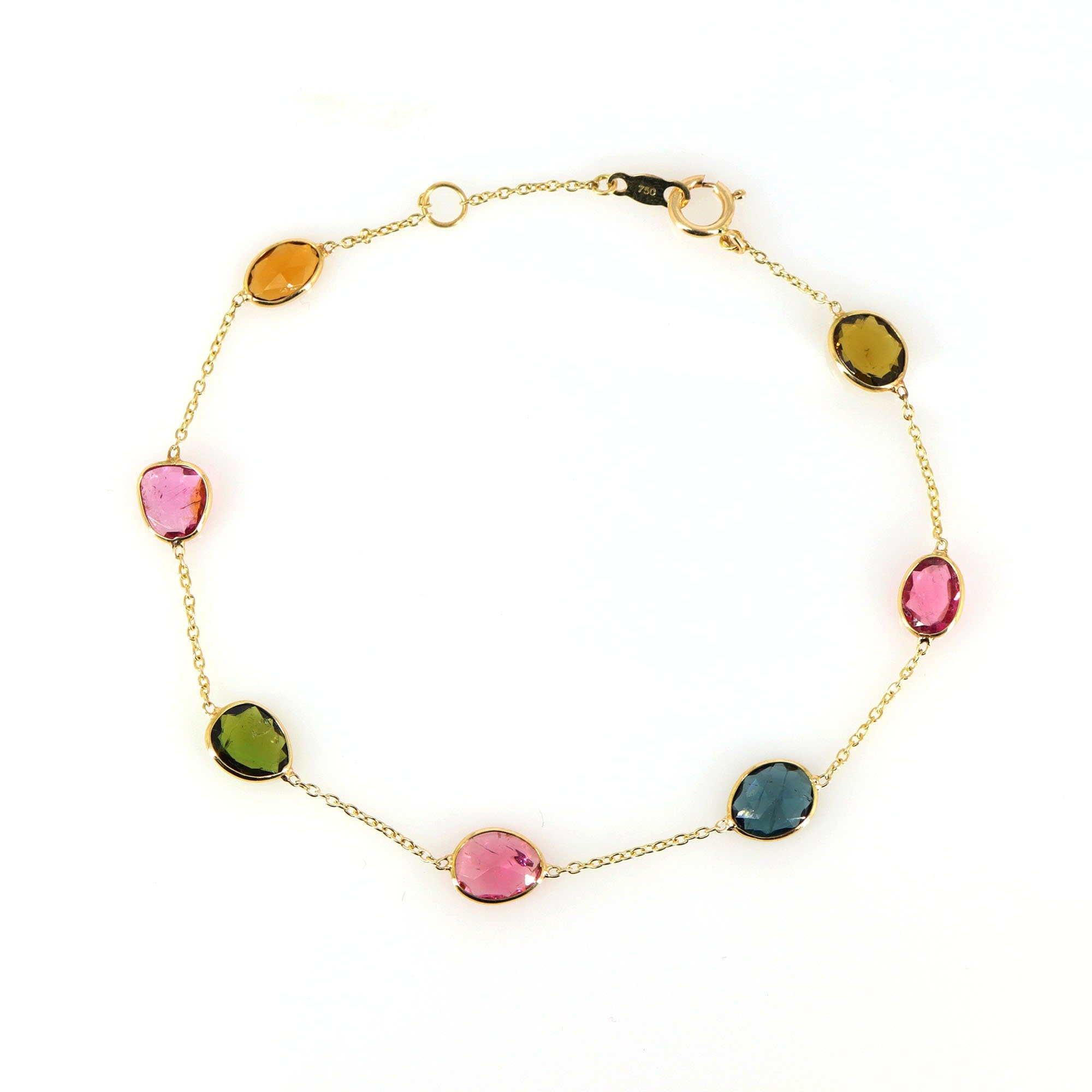 Multi Tourmaline Tourmaline Bracelet 18K Gold