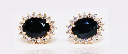 Yellow Blue Sapphire Earring 14K Gold