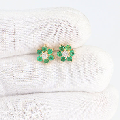 Yellow Emerald Studs Cute Studs Emerald Studs Studs As Gifts Gifts Dainty Studs 14K Gold