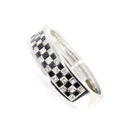 Half Eternity Band White Ring 18K Gold