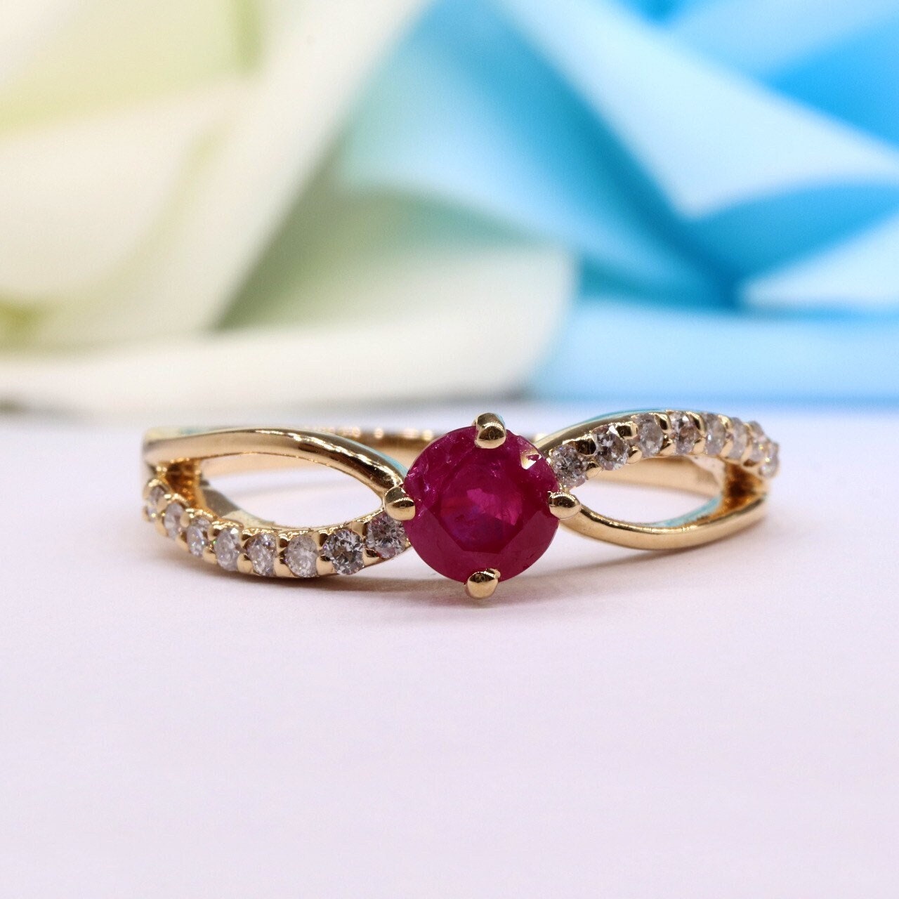 Yellow Beautiful Handcrafted Ring 14K Gold