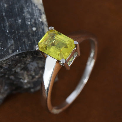 Yellow Sapphire Ring Silver