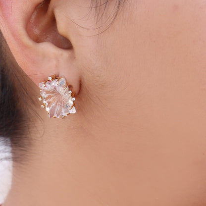 Yellow Crystal Earring 18K Gold