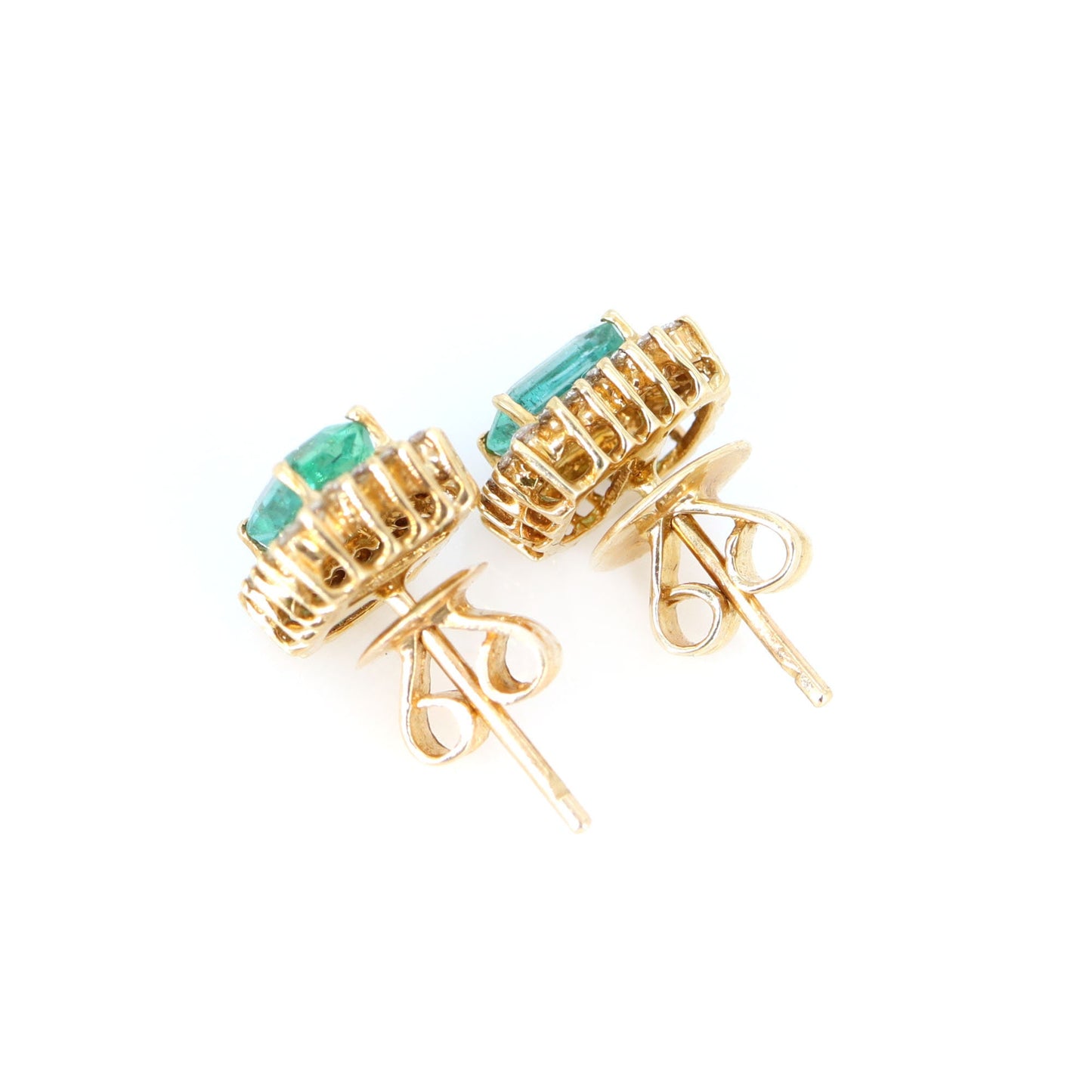 Yellow Jewelry Women Emerald Earring 14K Gold