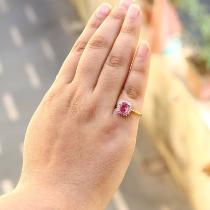 Pink Sapphire Ring 14K Gold