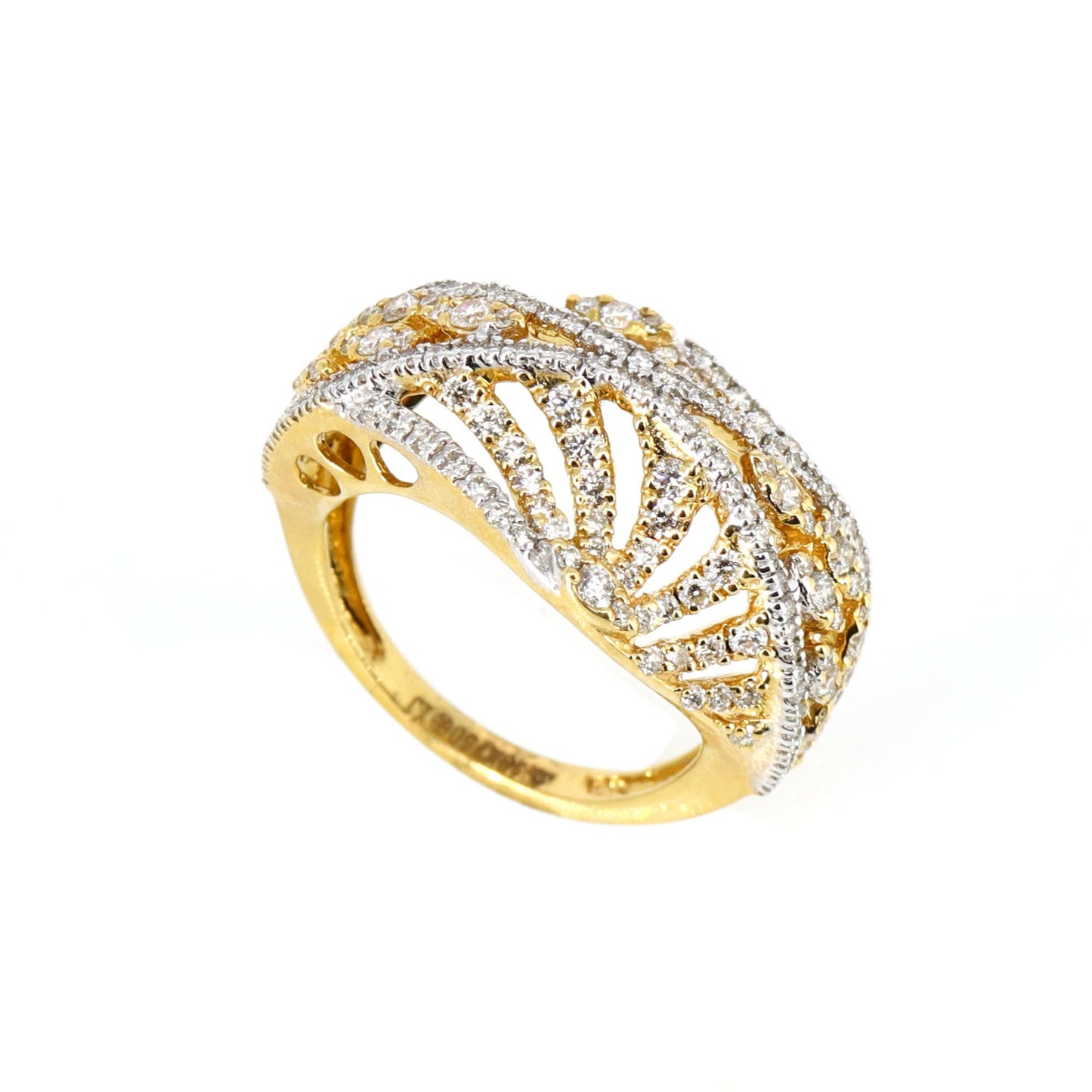 Two Tone Statement Ring 18K Gold