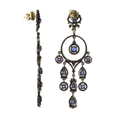 Victorian Blue Kyanite Earring Gold