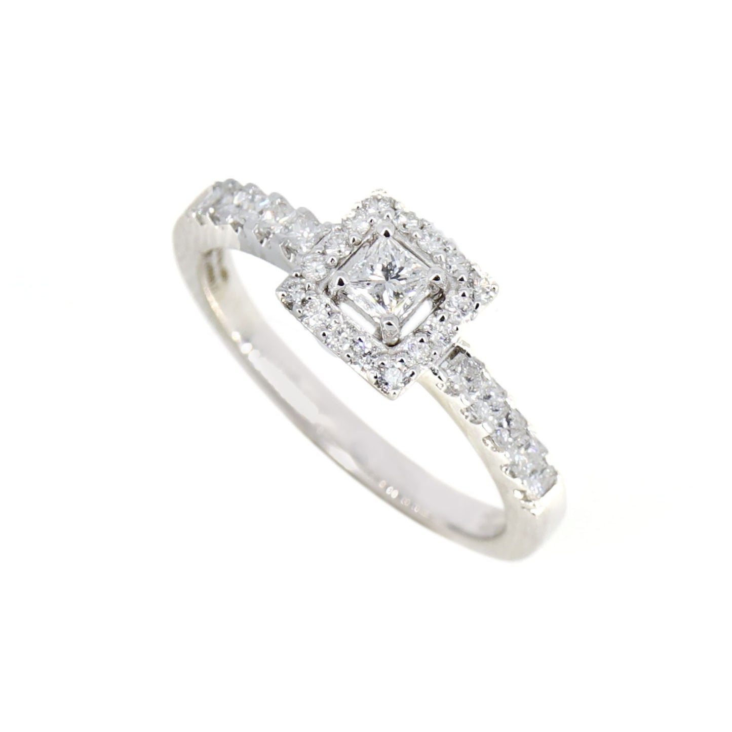 White Engagement Ring 18K Gold