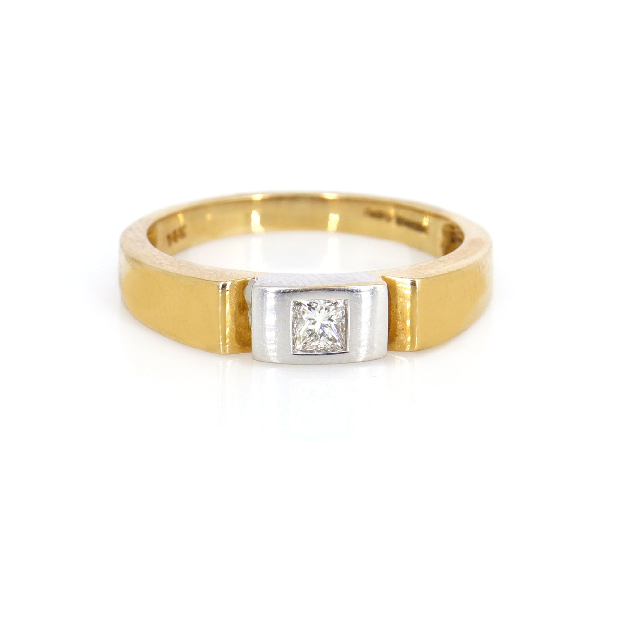 Antique Vintage Yellow Gypsy Ring 14K Gold