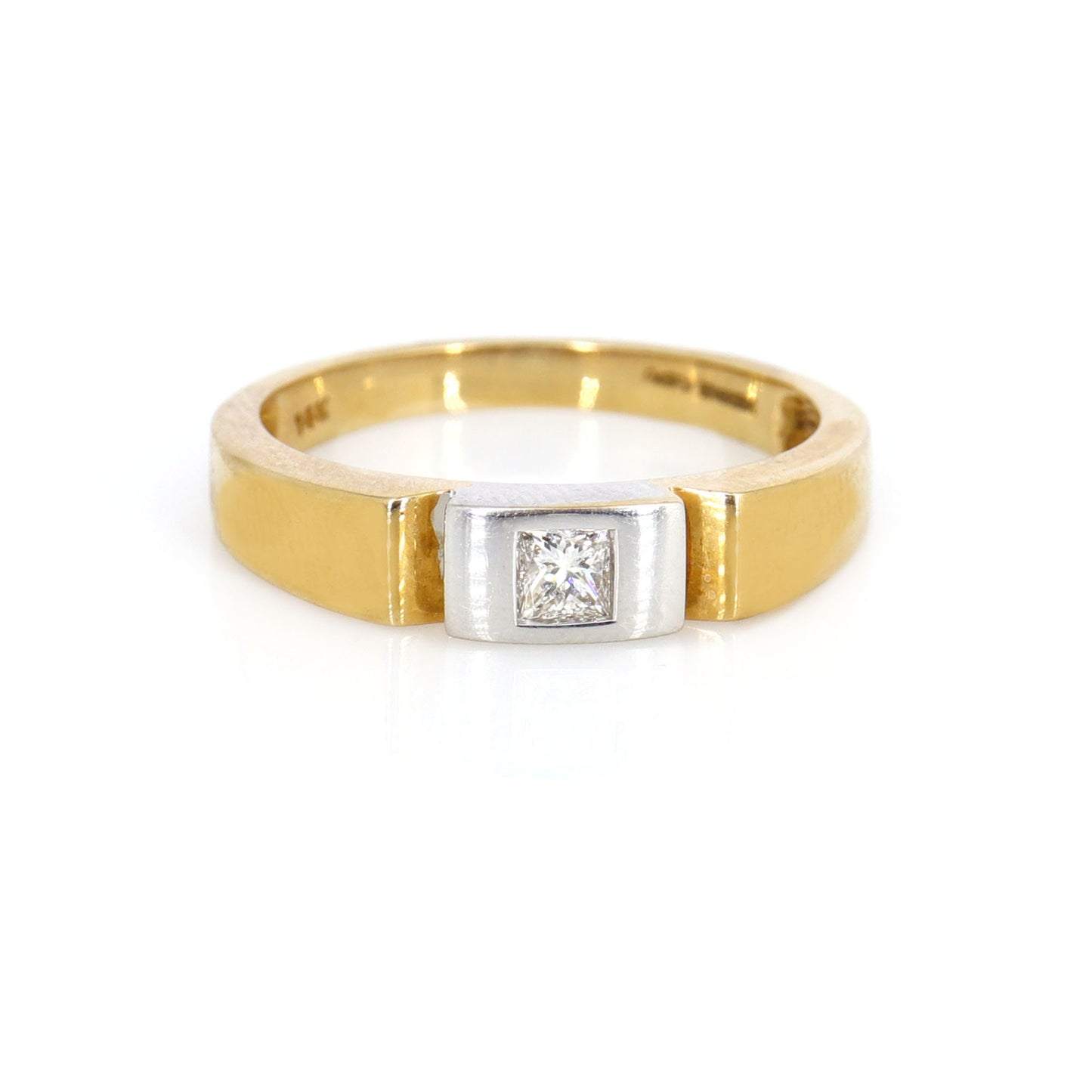 Antique Vintage Yellow Gypsy Ring 14K Gold