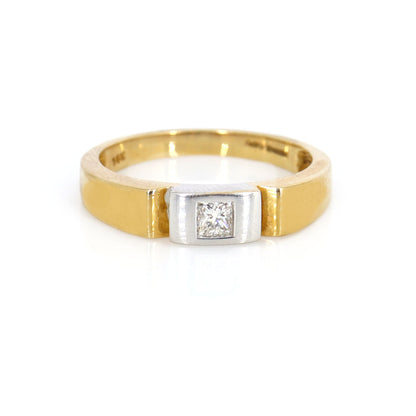 Antique Vintage Yellow Gypsy Ring 14K Gold