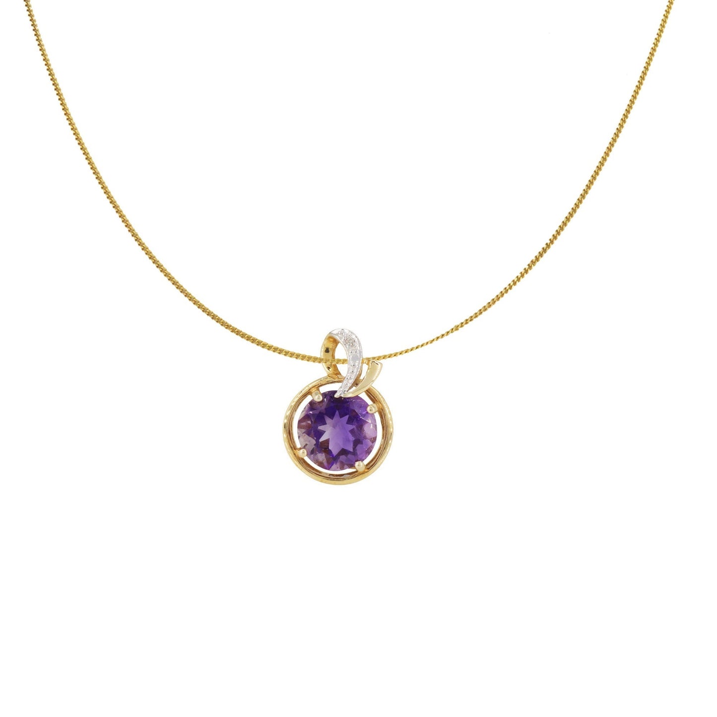 Amethyst Pendant 14K Gold