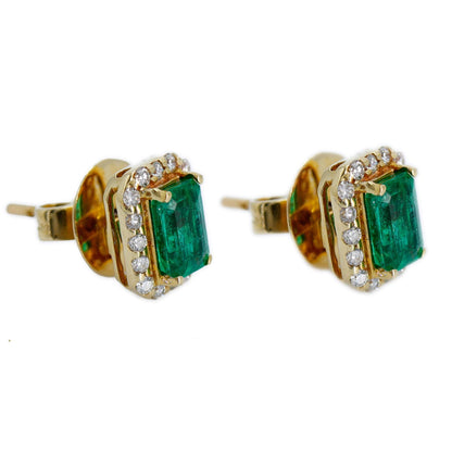 Green Emerald Earring 14K Gold