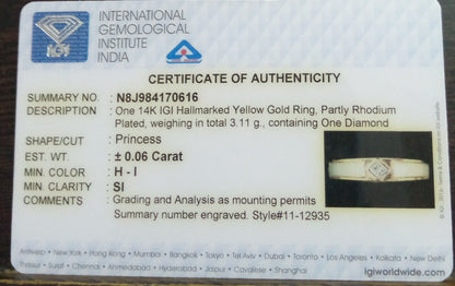 Princess Cut Ring 14K Gold