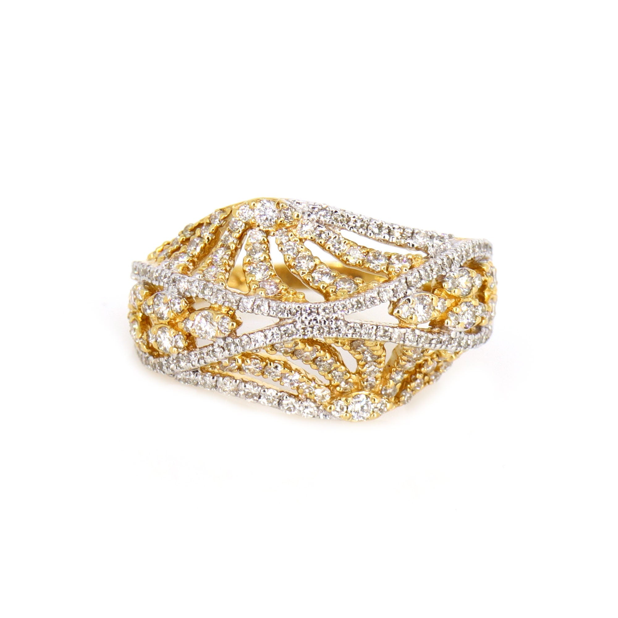 Two Tone Statement Ring 18K Gold