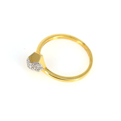 Yellow Studded Real Ring 18K Gold