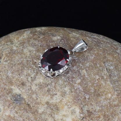 Platinum 900 Garnet Pendant