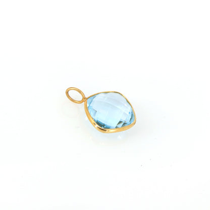 Sky Blue Topaz Pendant 14K Gold