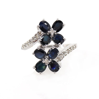 Flower Style Gemstone Ring Gold