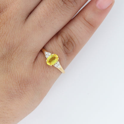 Yellow Sapphire Ring 14K Gold