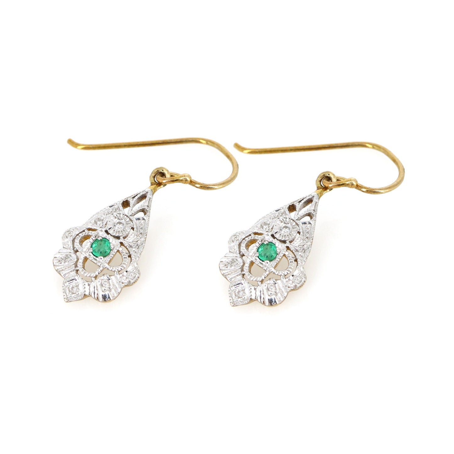 Emerald Dangling Earring Gold