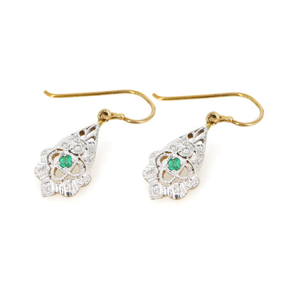 Emerald Dangling Earring Gold