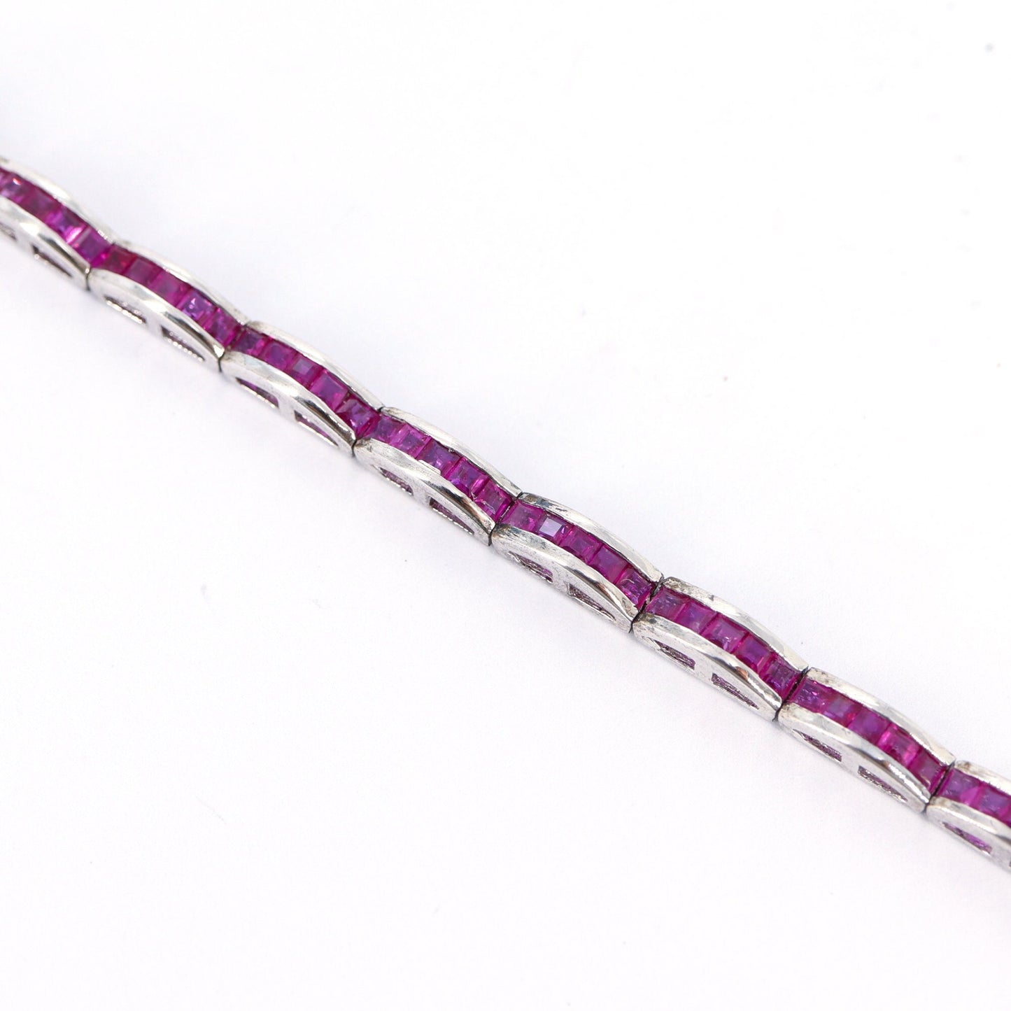 Ruby Gemstone Bracelet Silver