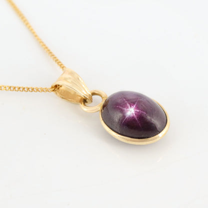 Star Ruby Pendant 14K Gold