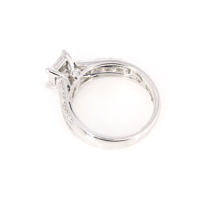 White Stunner Over 1.01 Carats Invisible Princess Cut Ring 18K Gold