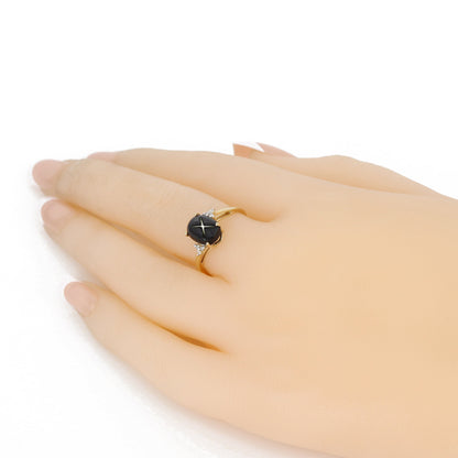4Rays Black Star Ring 14K Gold
