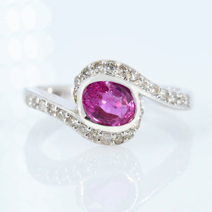 Oval Cut Ruby Ring Silver
