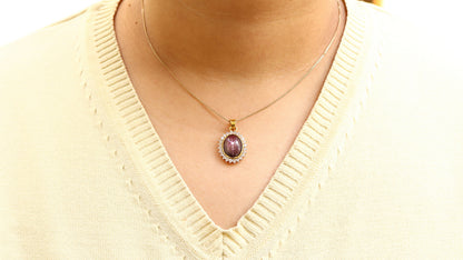 Yellow Vintage Design Ruby Pendant 14K Gold