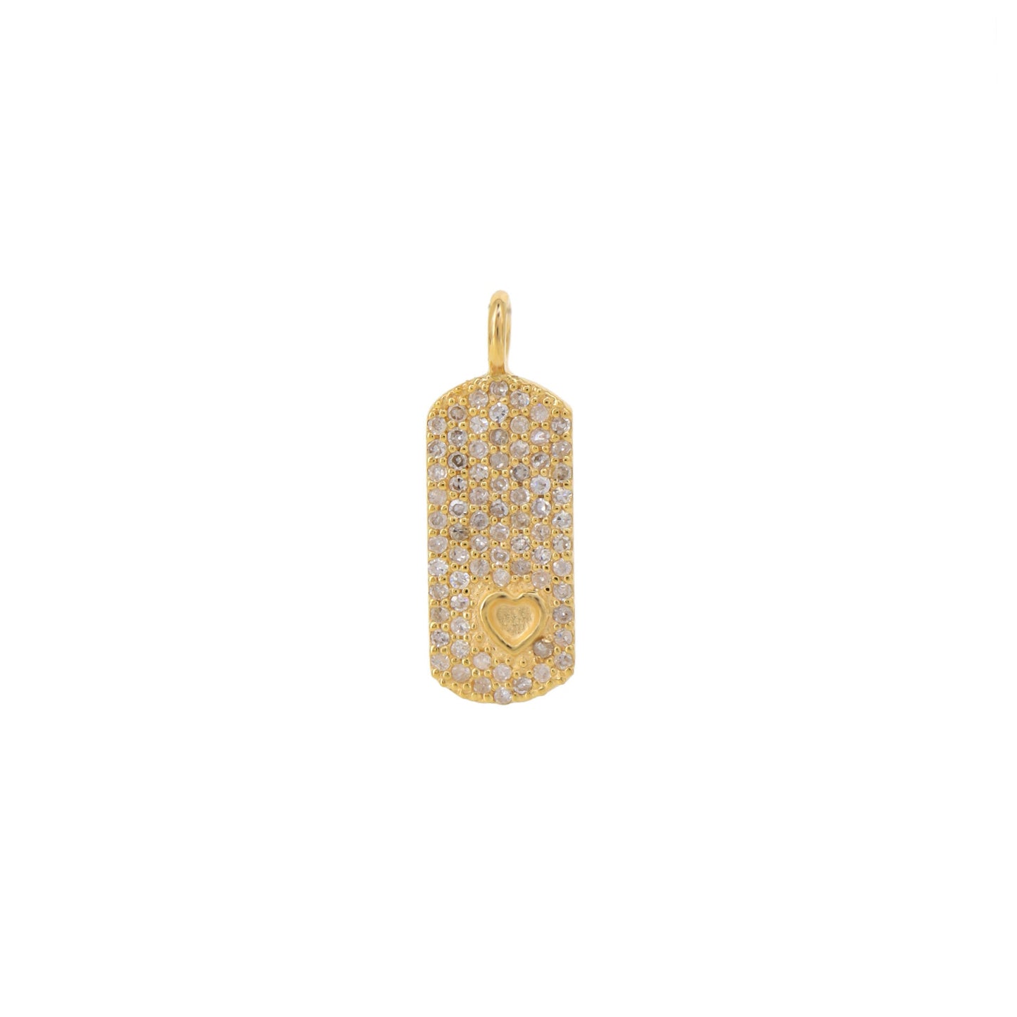 20X7Mm Bar Heart Charm Bracelet 14K Gold