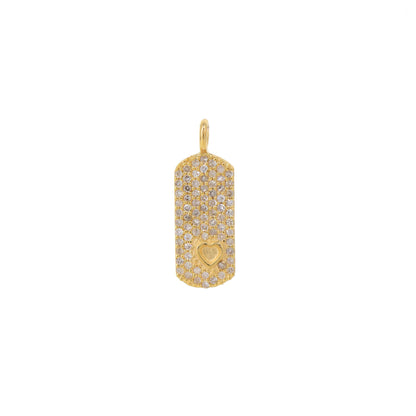 20X7Mm Bar Heart Charm Bracelet 14K Gold
