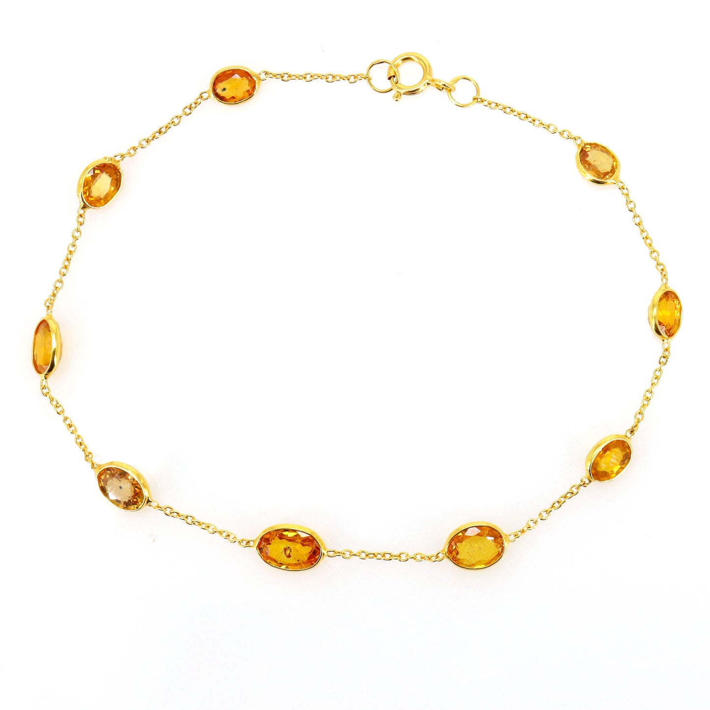 Yellow Sapphire Yellow Sapphire Handmade Bracelet 14K Gold