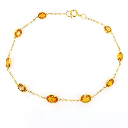Yellow Sapphire Yellow Sapphire Handmade Bracelet 14K Gold