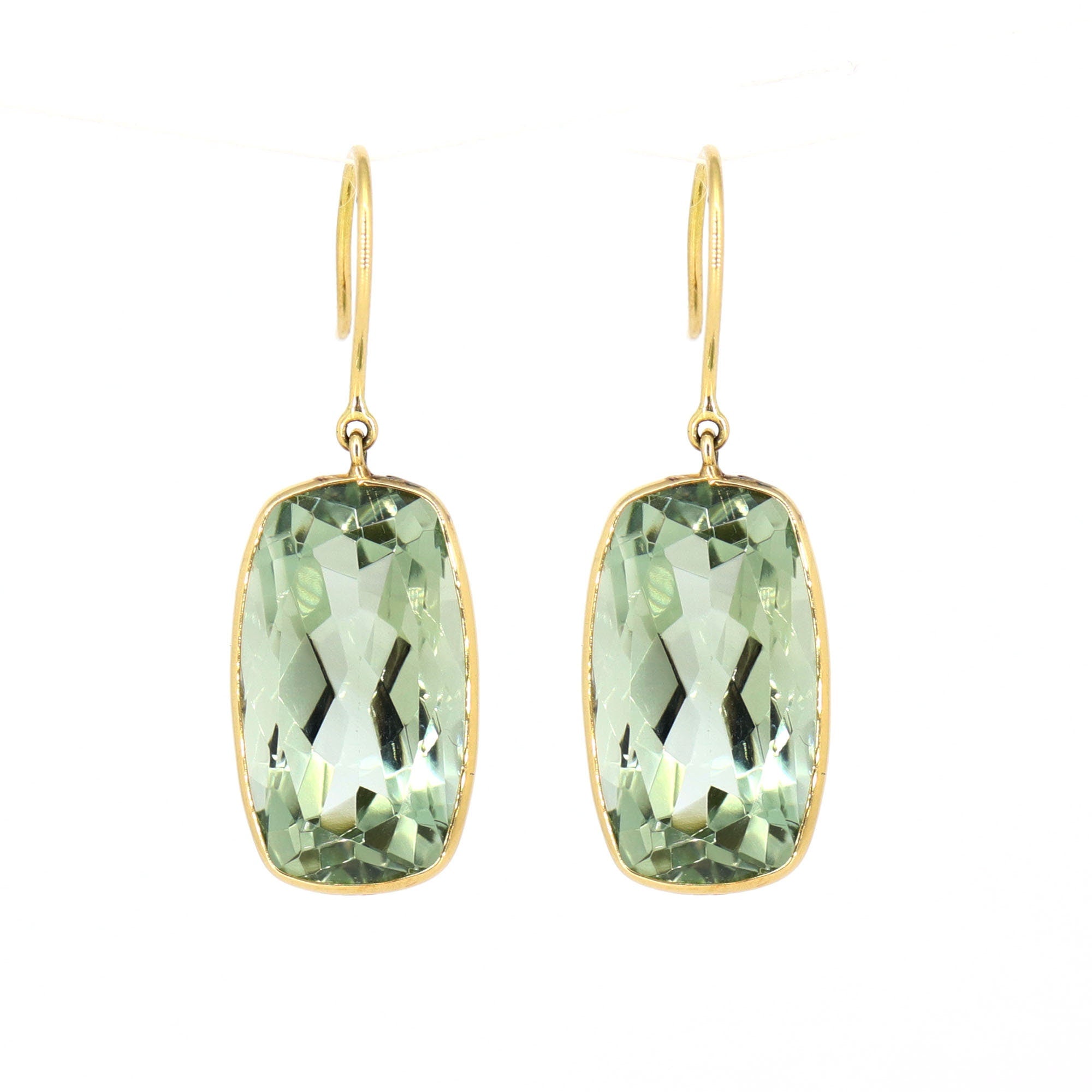 Yellow Green Amethyst Earring 18K Gold