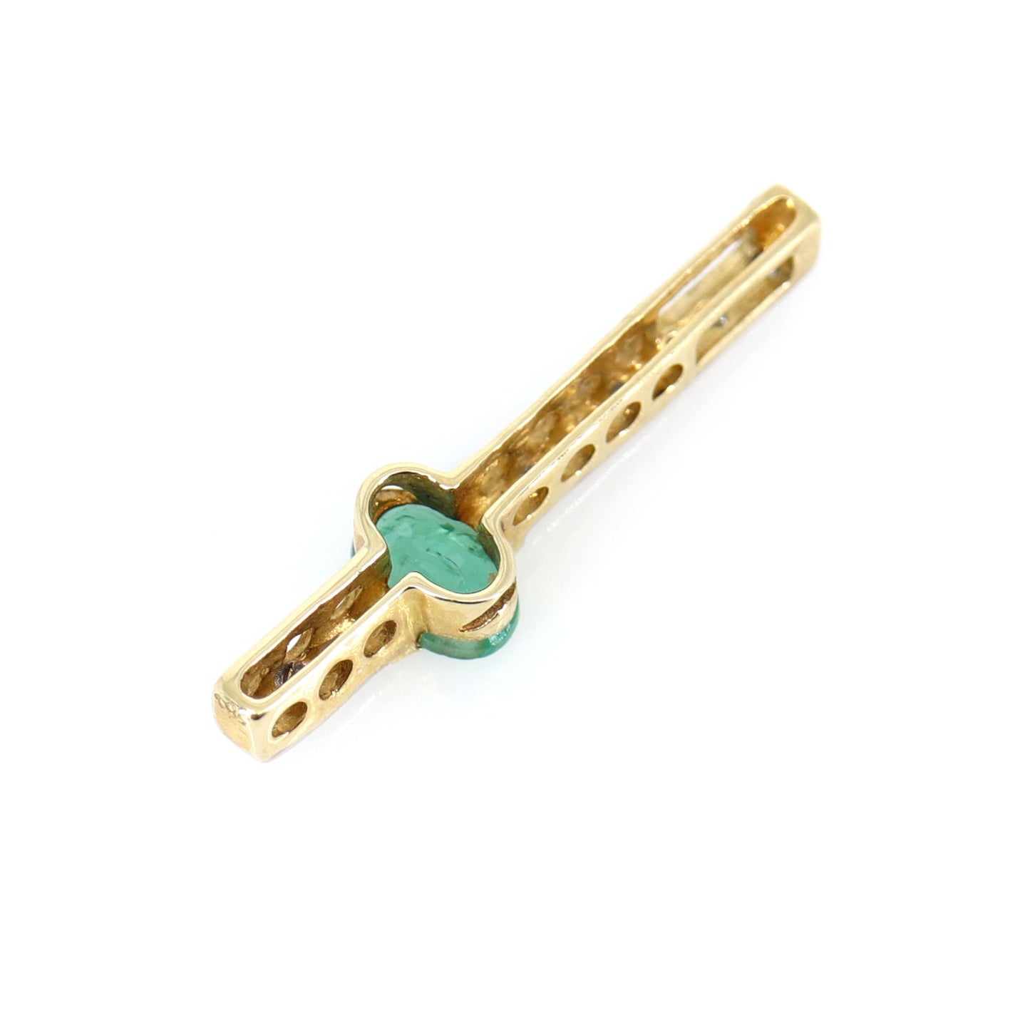 Straight Style Yellow Emerald Pendant 14K Gold