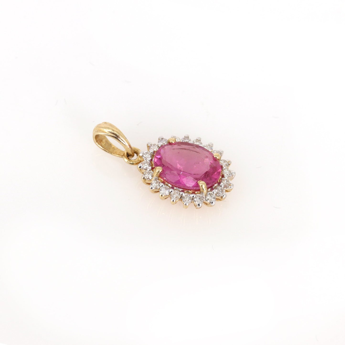 Pink Tourmaline Pendant 14K Gold