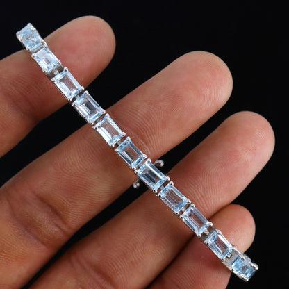 Blue Topaz Bracelet Silver