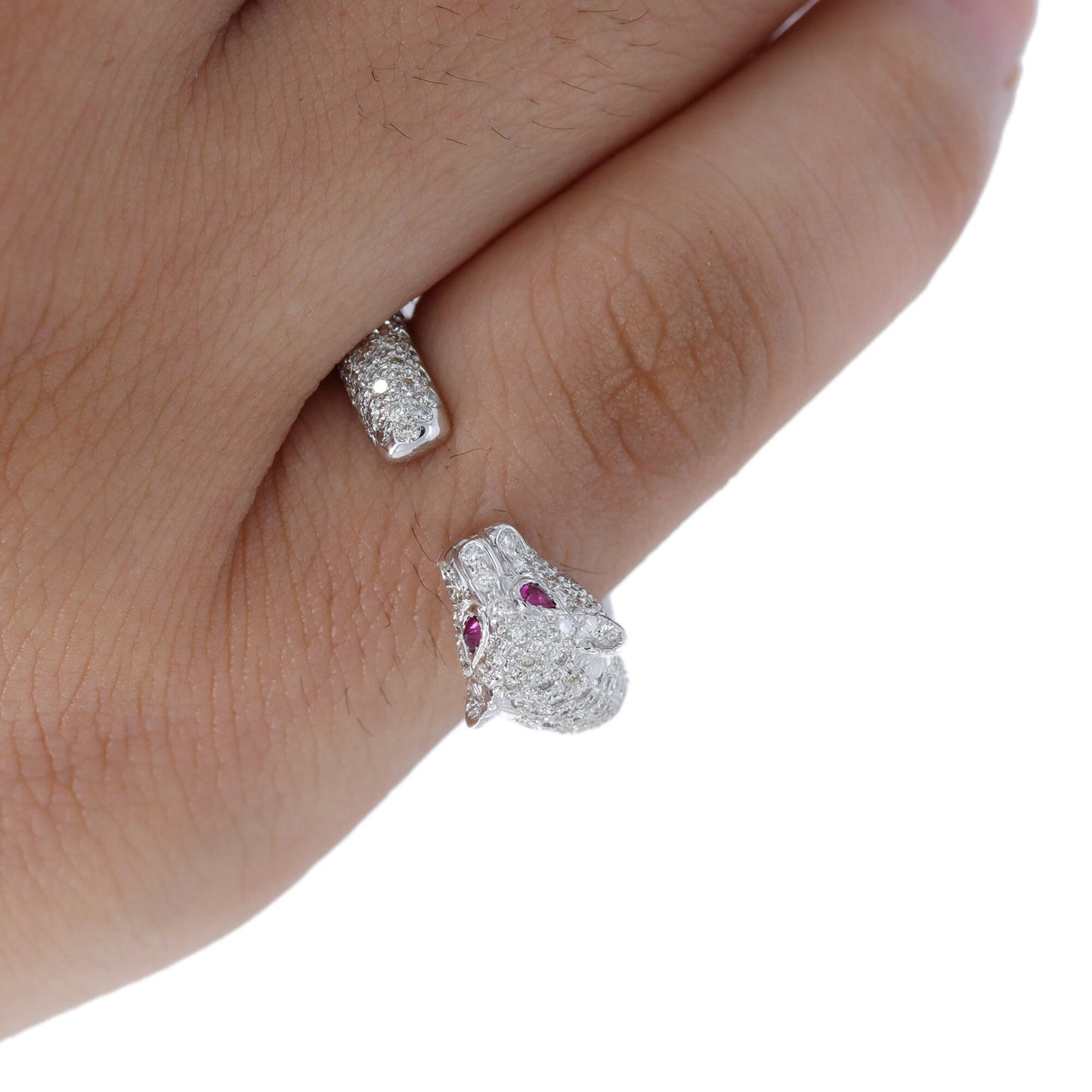 White Jaguar Ring 18K Gold
