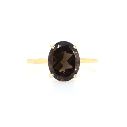 Faceted Smoky Quartz Studs Or Necklace 14K Gold