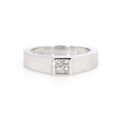 Invisible Setting Princess Cut Ring Gold